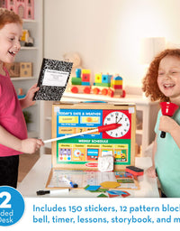 Melissa & Doug School Time! Classroom Play Set Game - Be Teacher or Student
