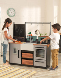 KidKraft Wooden Farm to Table Play Kitchen with EZ Kraft Assembly, Lights & Sounds, Ice Maker and 18 Accessories, Gift for Ages 3+ Large
