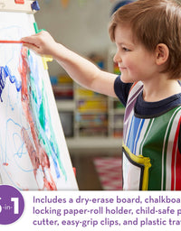 Melissa & Doug Deluxe Standing Art Easel - Dry-Erase Board, Chalkboard, Paper Roller
