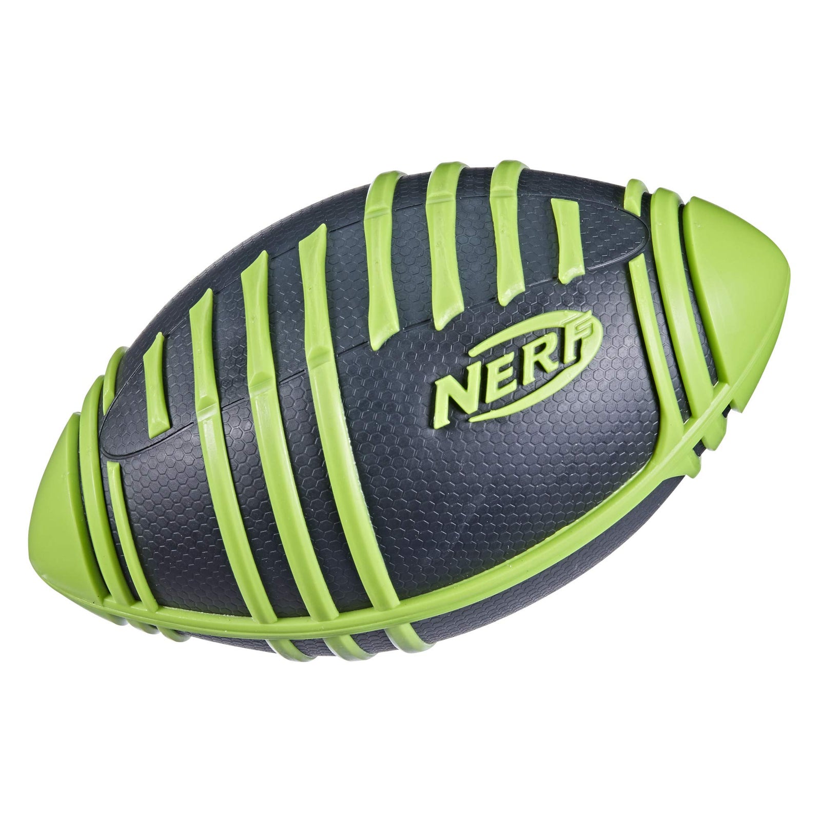 NERF Weather Blitz Foam Football for All-Weather Play -- Easy-to-Hold Grips – Great for Indoor and Outdoor Games -- Green