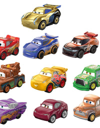 Disney and Pixar Cars Mini Racers Derby Racers Series 10-Pack, Small Metal Movie Vehicles for Competition and Story Play, Wide Character Variety, Authentic Details
