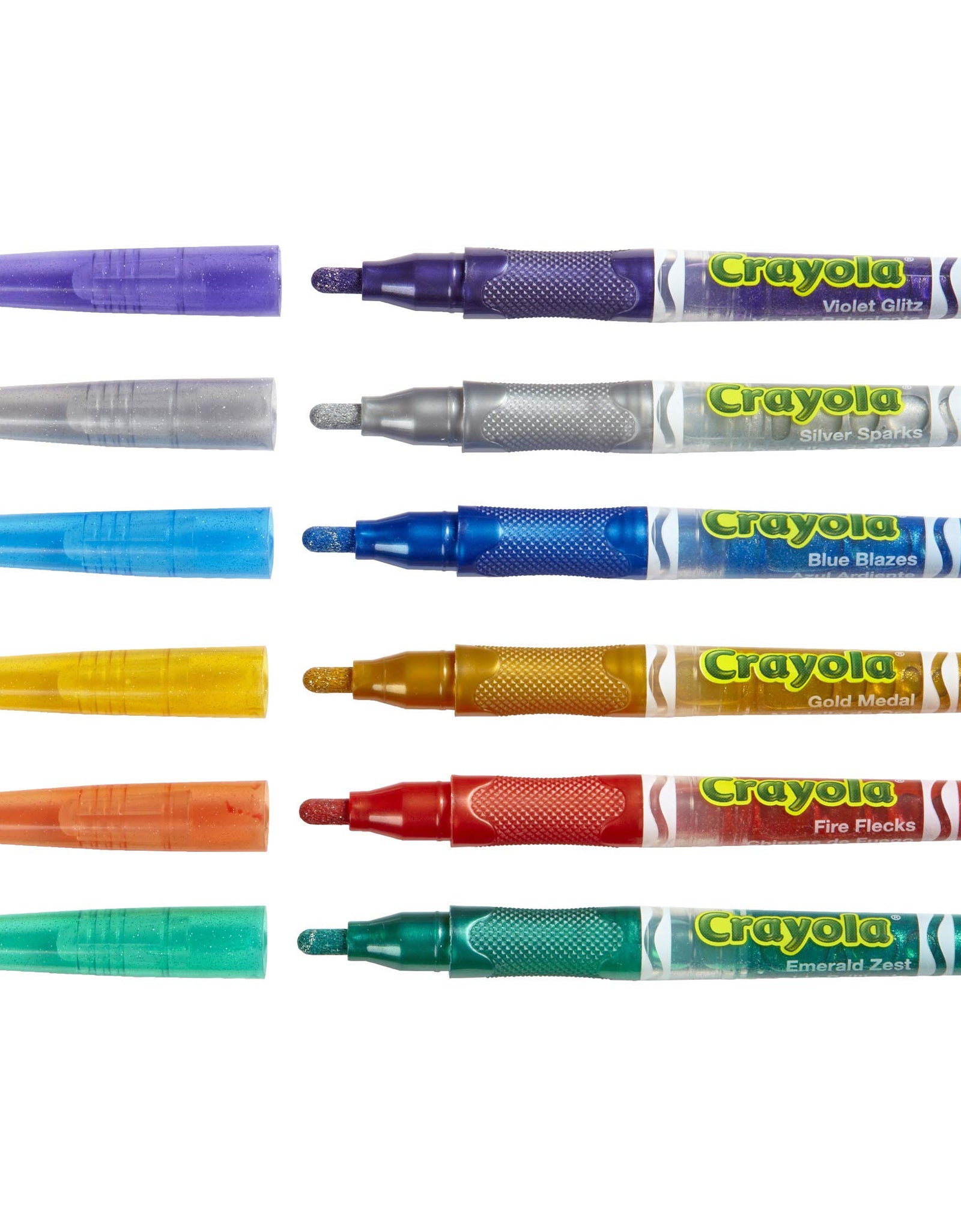 Crayola Glitter Markers, Assorted Colors, Gift, 6 Count (58-8629)