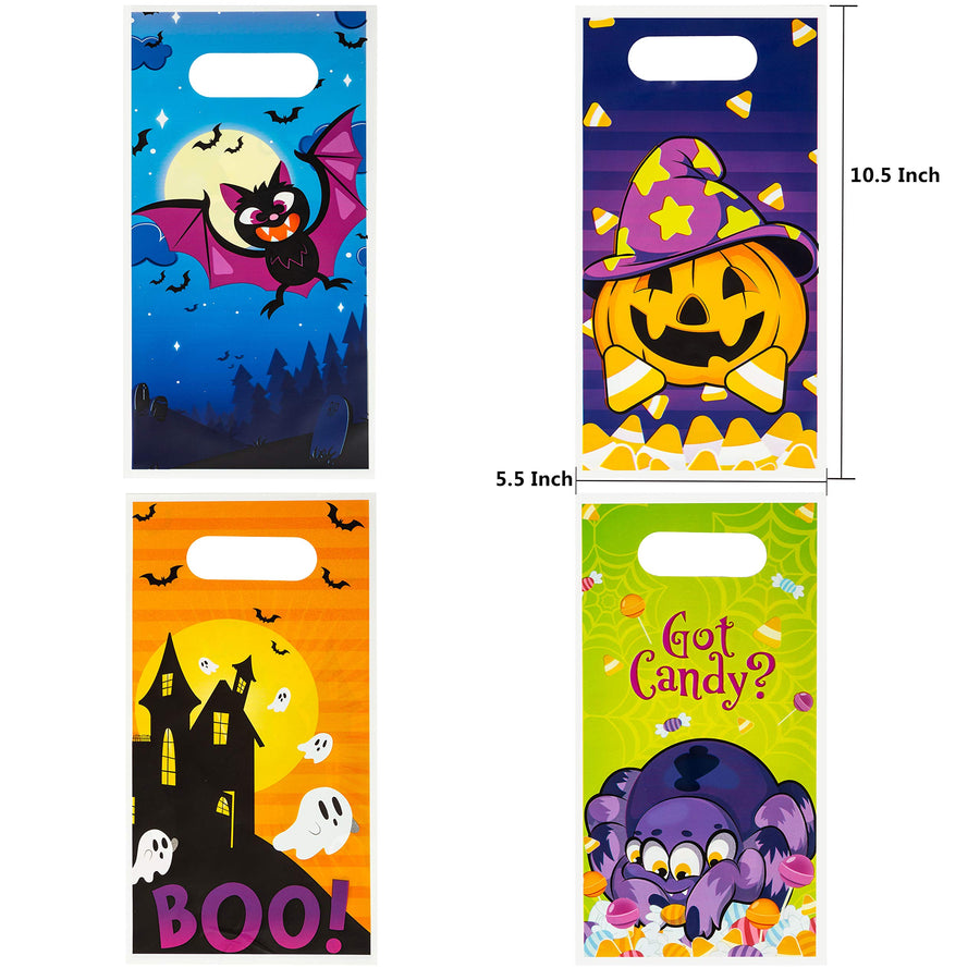 JOYIN 72 Pieces Halloween Trick Or Treat Bags in 4 Designs for Trick-or-Treating, Halloween Party Favors, Event Party Supplies, Halloween Goodie Bags
