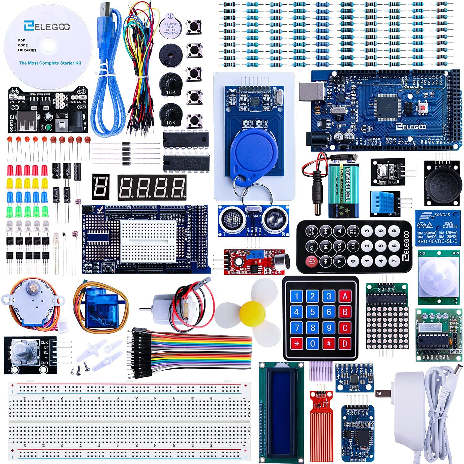 ELEGOO Mega R3 Project The Most Complete Ultimate Starter Kit w/ TUTORIAL Compatible with Arduino IDE