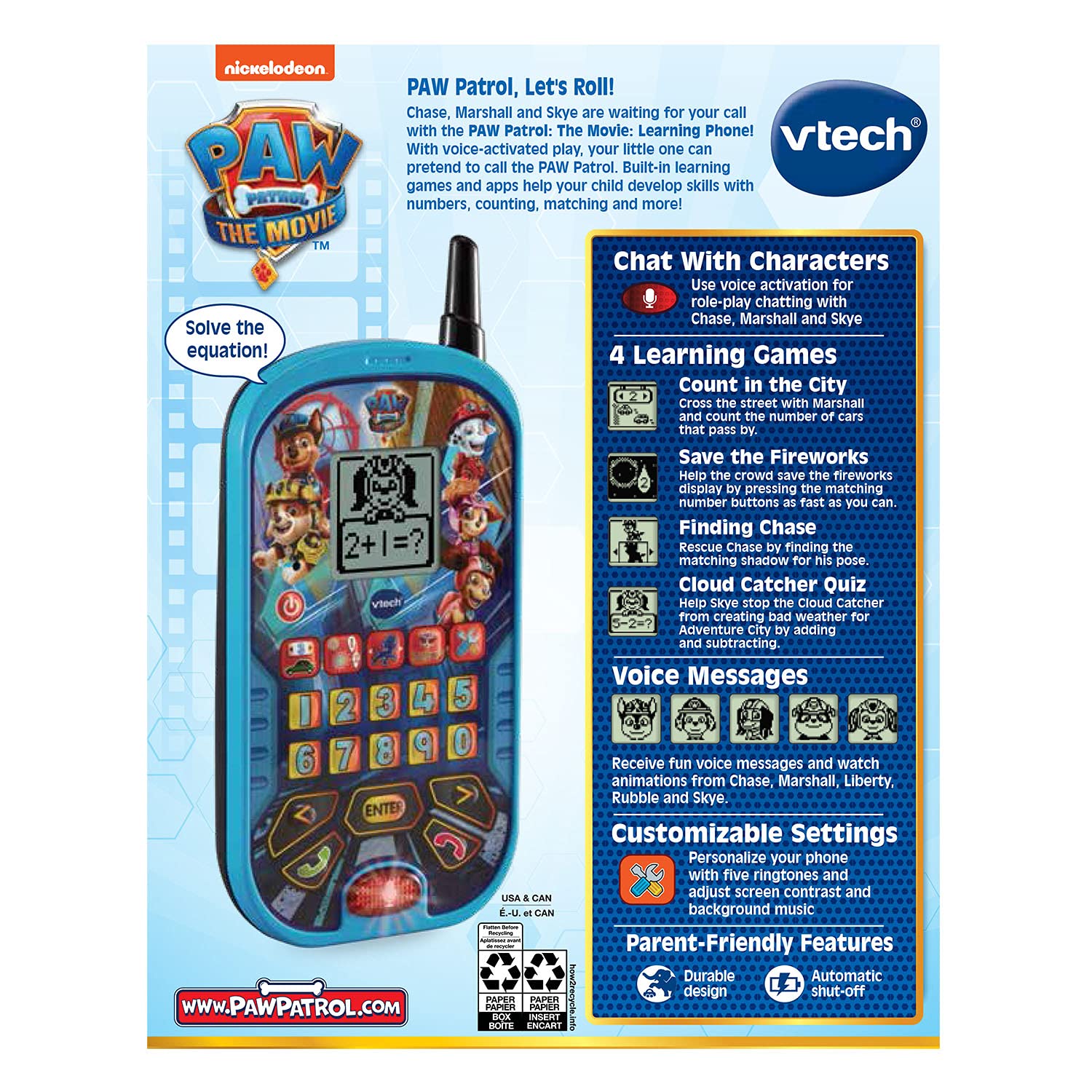 VTech PAW Patrol - The Movie: Learning Phone , Blue