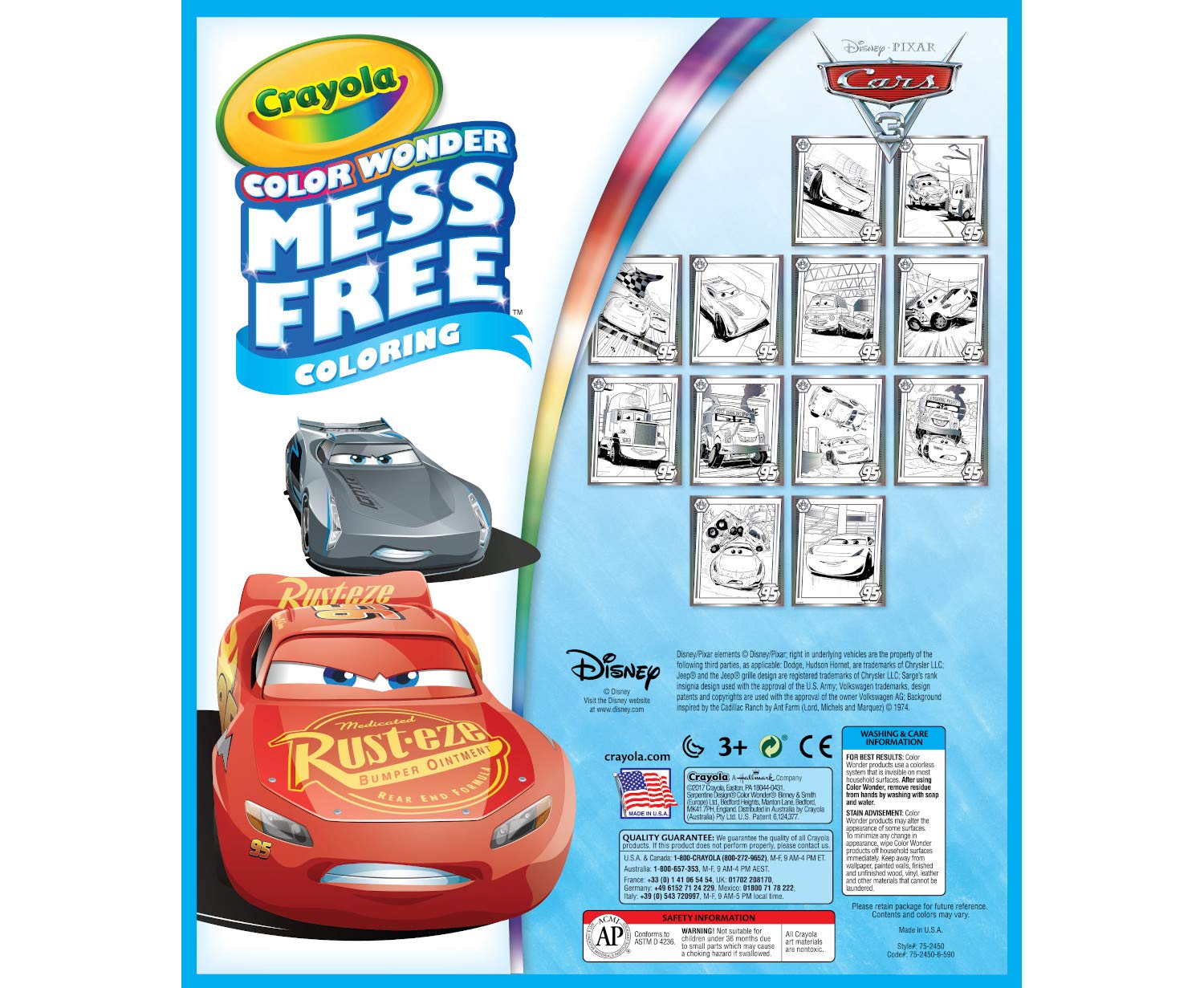 Crayola Cars 3 Color Wonder Set, Mess Free Coloring, Metallic Coloring Pages & Markers