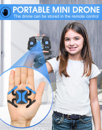 Drone with Camera Drones for Kids Beginners, RC Quadcopter with App FPV Video, Voice Control, Altitude Hold, Headless Mode, Trajectory Flight, Foldable Kids Drone Boys Gifts Girls Toys-Light Blue
