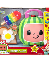 CoComelon Lunchbox Playset - Includes Lunchbox, 3-Piece Tray, Fork, Spoon, Toast with Egg, Apple, Popsicle, Activity Card - Toys for Kids, Toddlers, and Preschoolers
