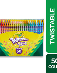 Crayola Twistables Colored Pencil Set, School Supplies, Coloring Gift,50 Count
