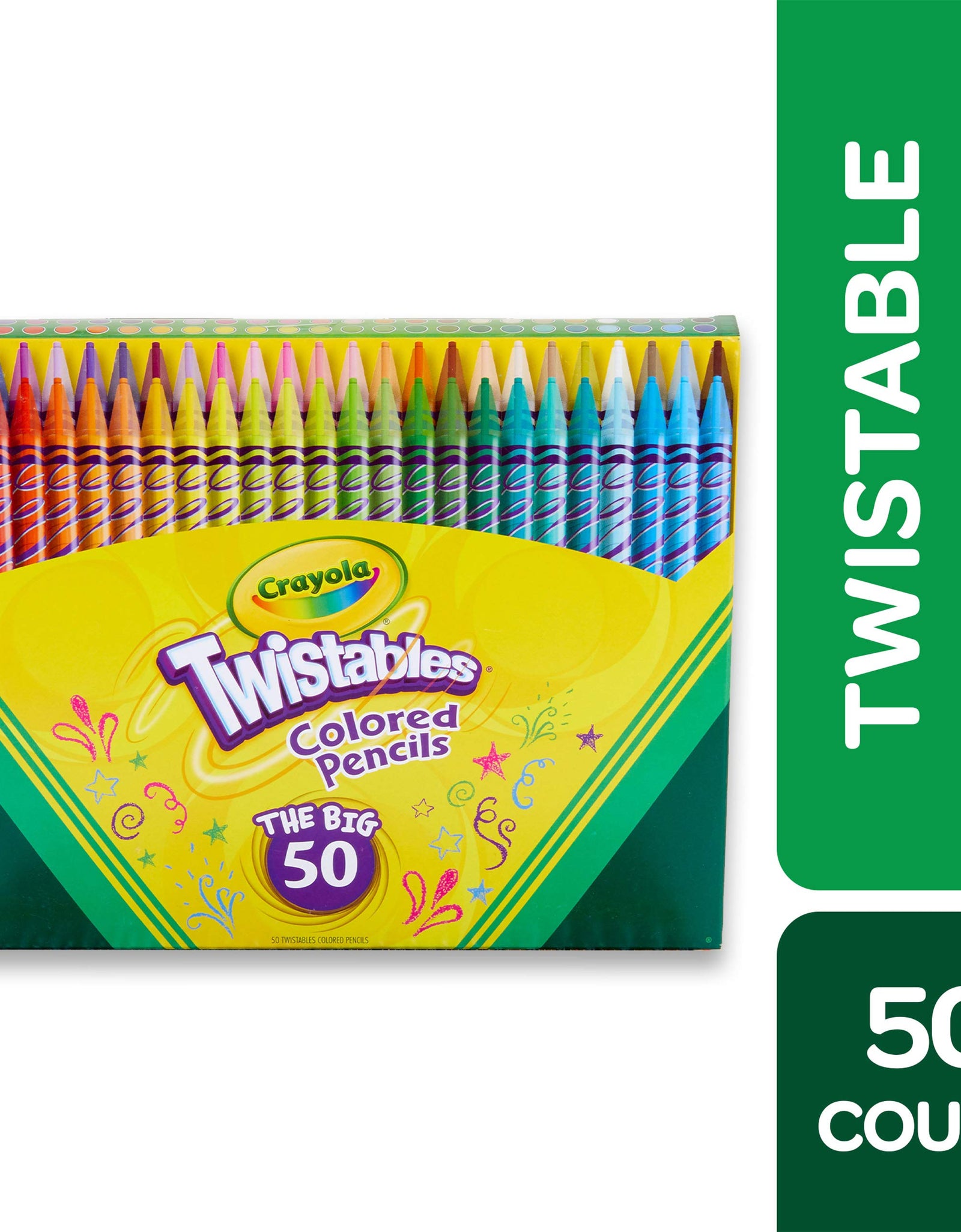 Crayola Twistables Colored Pencil Set, School Supplies, Coloring Gift,50 Count