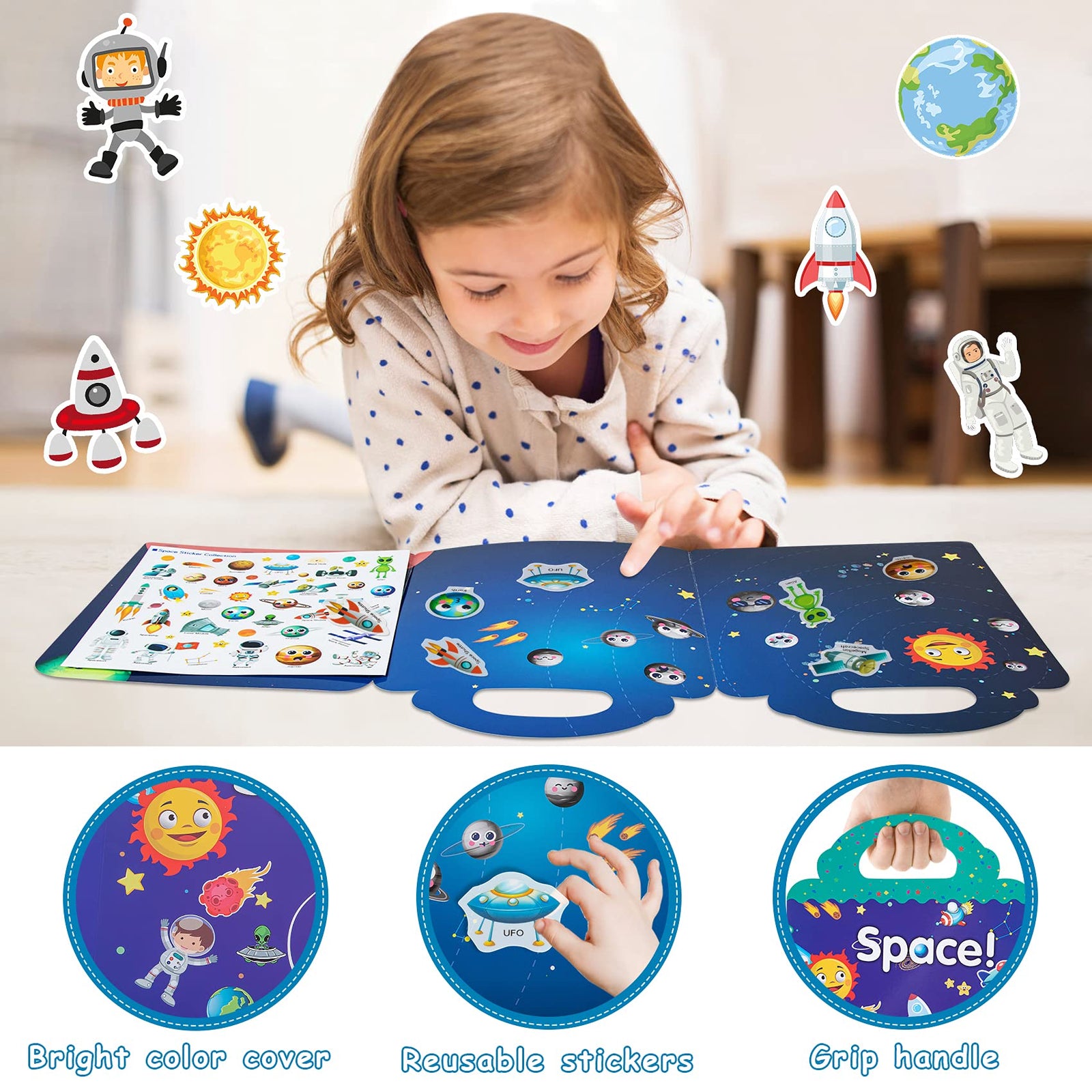 HahaGift Toys for 3 Year Old Girls Gifts,Sticker Book for 2 3 4 5 Year Old Girls Boys Gifts Learning Toys for Toddlers 1-3,Static Sticker for Montessori Toys for 1 2 3 Year Old Toddler Toys Age 2-4