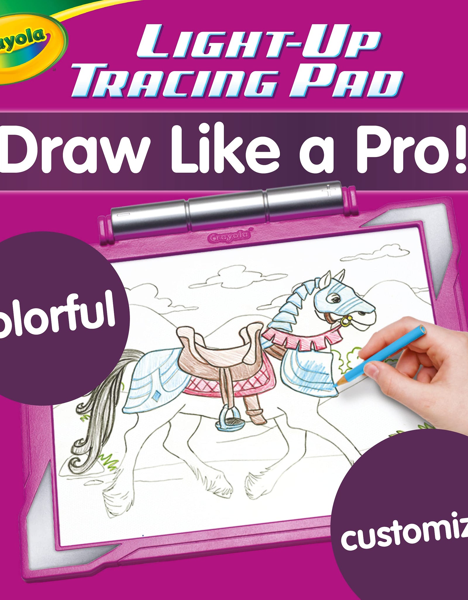 Crayola Light Up Tracing Pad Pink, Gifts for Girls & Boys, Age 6, 7, 8, 9