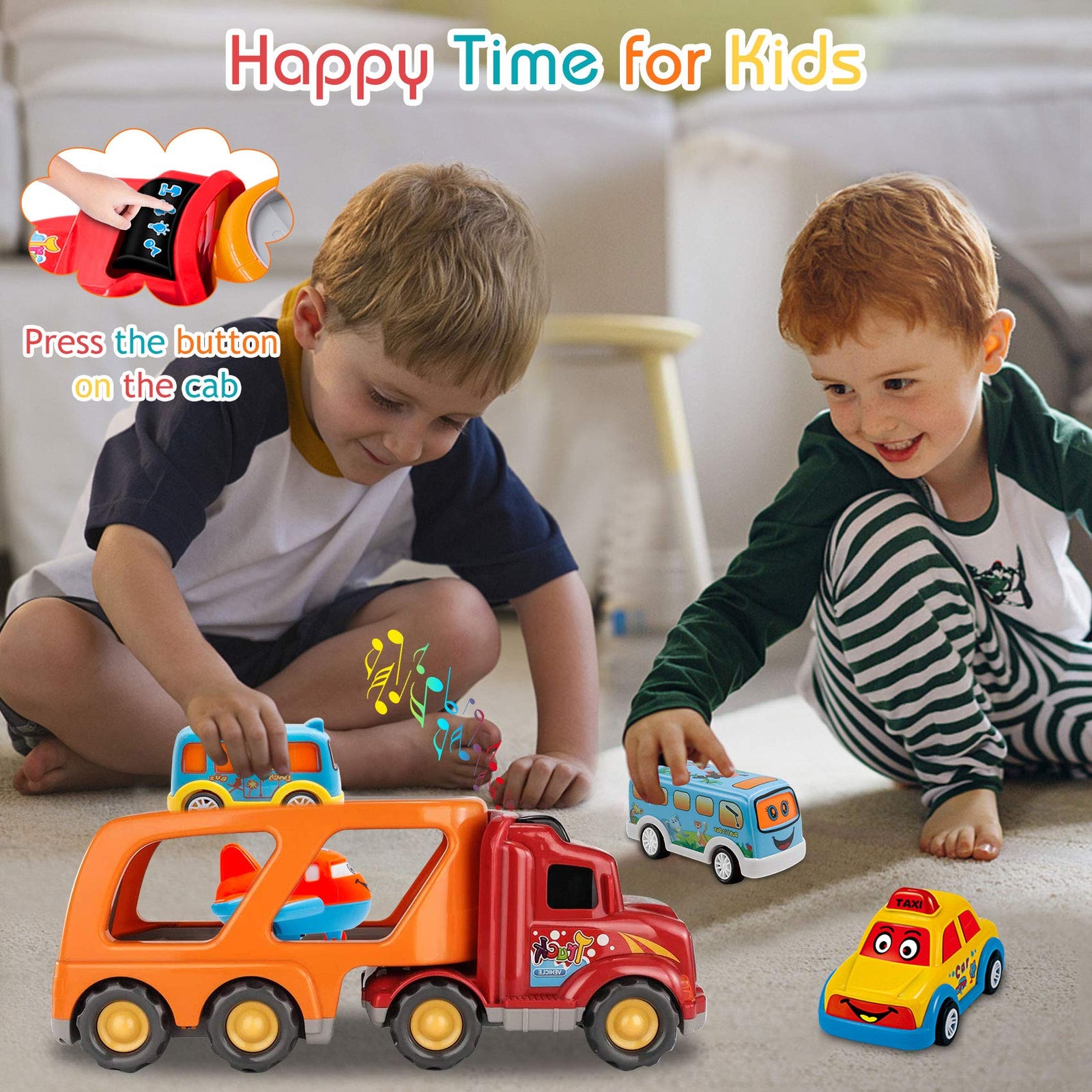 Toddler Toys Car for Boys: Kids Toys for 1 2 3 4 5 6 Year Old Boys | Boy Toys 5 in 1 Carrier Toy Trucks | Toddler Toys Age 2-4 Baby Toys 12-18 Months Christmas Birthday Kids Gift Toddler Toys Age 1-2