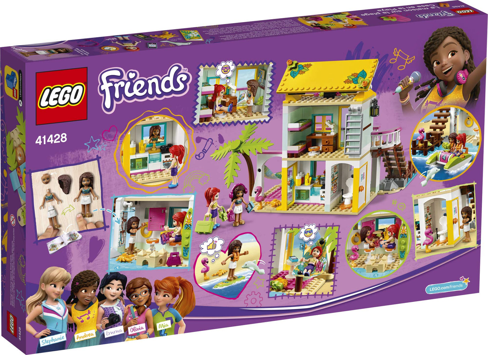 LEGO Friends Beach House 41428 Building Kit; Sparks Hours of Summer Adventure Play, New 2020 (444 Pieces)