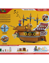 Super Mario Deluxe Bowser's Air Ship Playset with Mario Action Figure – Authentic In-Game Sounds & Spinning Propellers
