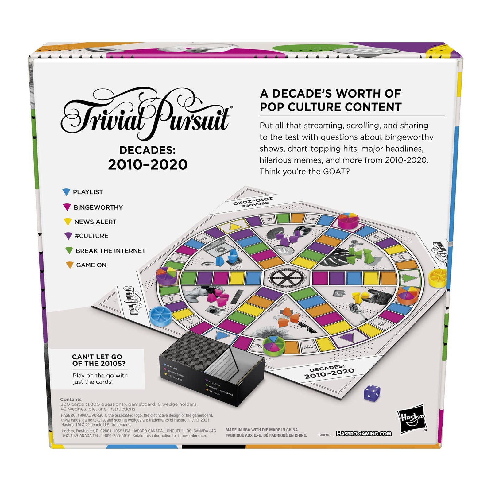 Hasbro Gaming Trivial Pursuit Decades 2010 to 2020 Board Game for Adults and Teens, Pop Culture Trivia Game for 2 to 6 Players, Ages 16 and Up