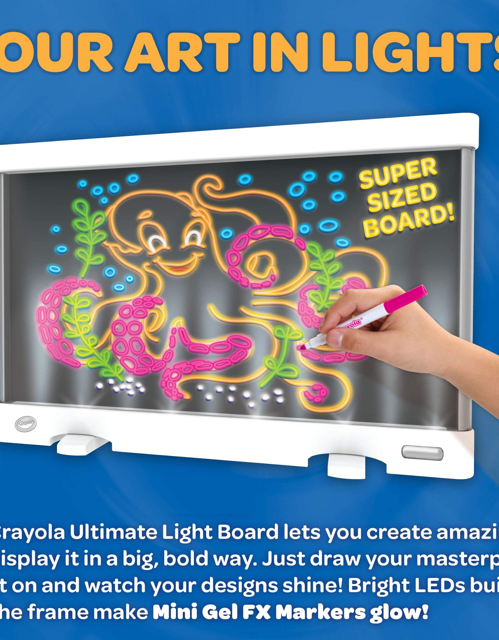 Crayola Ultimate Light Board Drawing Tablet, Gift for Kids, Ages 6, 7, 8, 9 White