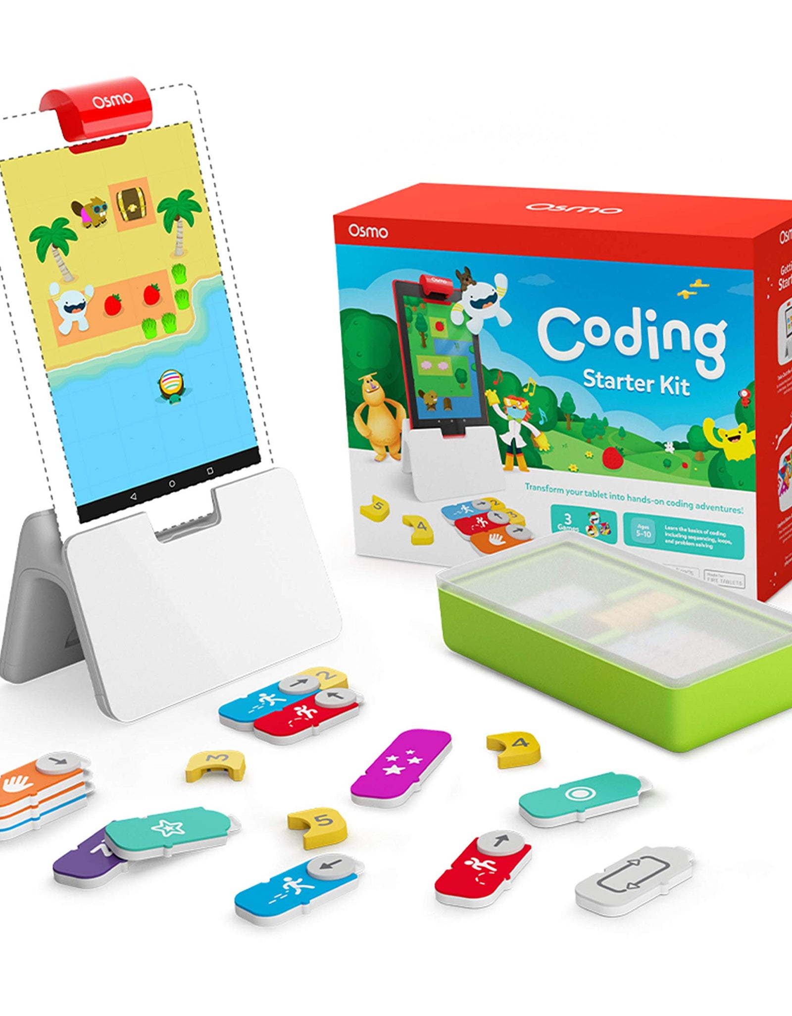 Osmo - Coding Starter Kit for iPad - 3 Educational Learning Games - Ages 5-10+ - Learn to Code, Coding Basics & Coding Puzzles - STEM Toy (Osmo iPad Base Included)