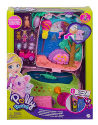 Polly Pocket Koala Adventures Wearable Purse Compact with Micro Polly Doll & Friend Doll, 8 Outdoor-Related Features, 5 Animals & Removable Vehicle Accessory, Great Gift for Ages 4 Years Old & Up
