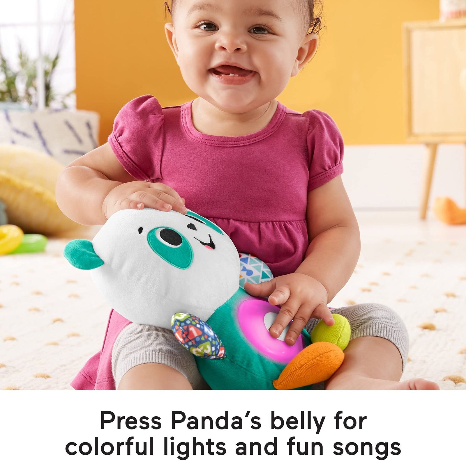 Fisher-Price Linkimals Play Together Panda, musical learning plush toy for babies and toddlers