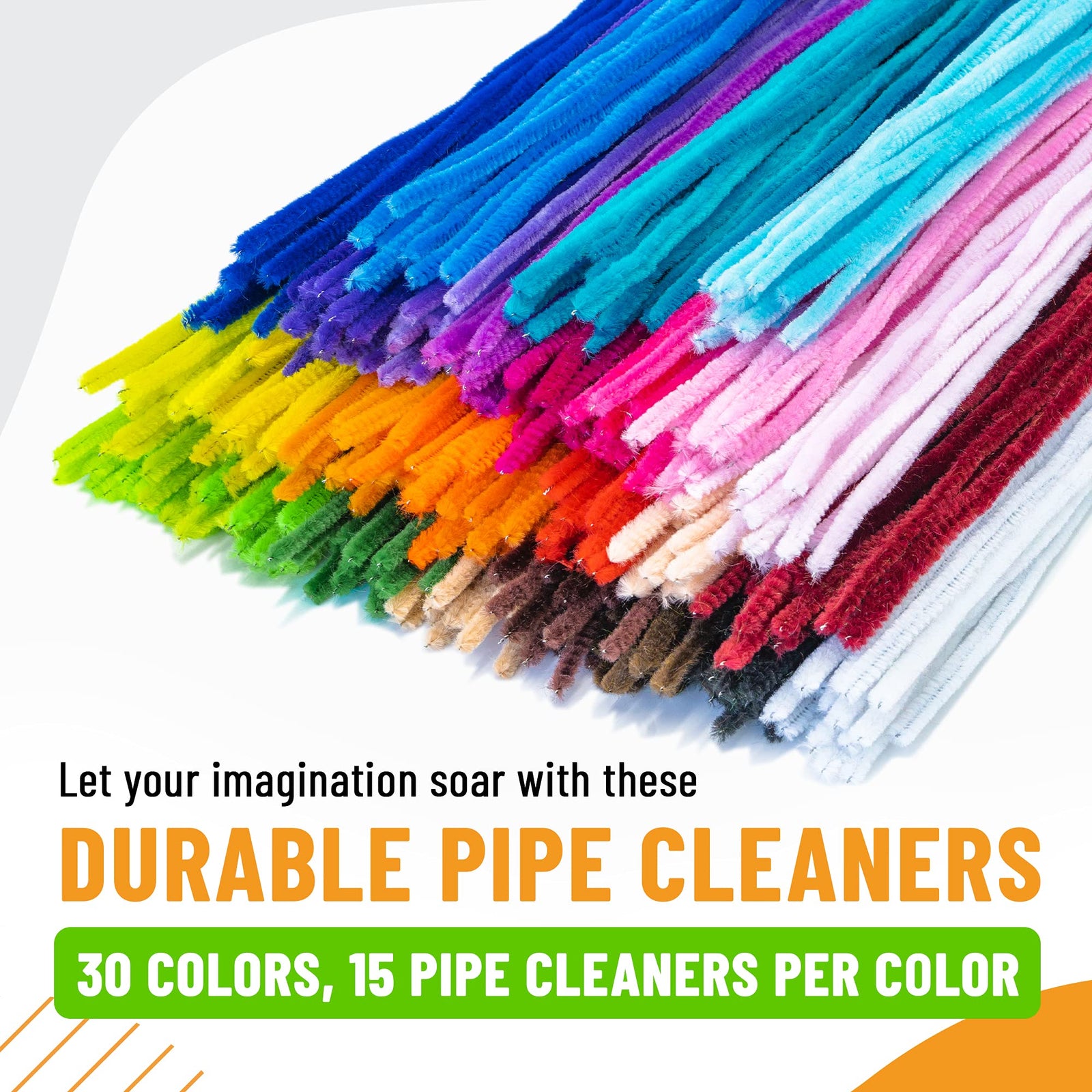 Home Pro Shop 350 Pieces Pipe Cleaners for Craft Supplies - Soft Bristle, Flexible & Durable Pipe Cleaner for Crafts, Fun Creative DIY Ar, & Decorations - 6mm x 12inch Chenille Stems in 30 Colors