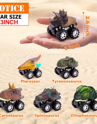 Dinosaur Toys for 3 Year Old Boys, Pull Back Dinosaur Toys for 5 Year Old Boy 6 Pack Set Car Toys for 4 Year Old Boys Christmas Birthday Gifts for Kids 2 3 4 5 6 Year Old Boys Girls
