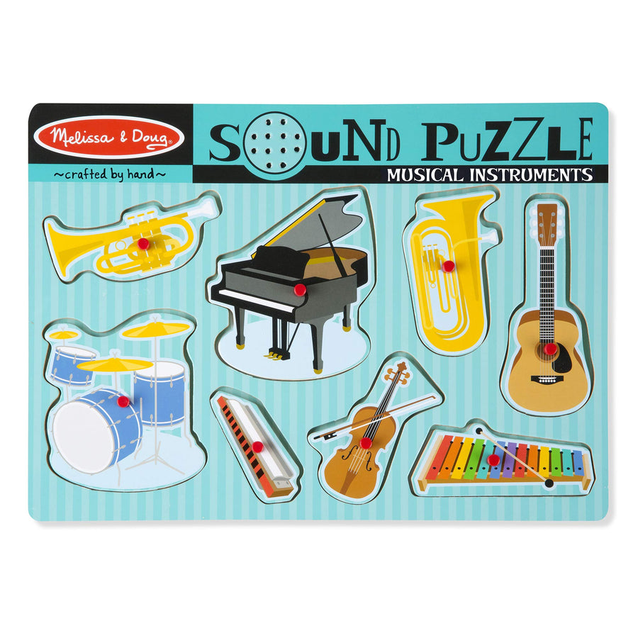 Melissa & Doug Musical Instruments Sound Puzzle - Wooden Peg Puzzle (8 pcs)