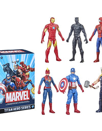 Marvel Titan Hero Series Action Figure Multipack, 6 Action Figures, 12-Inch Toys, Inspired Comics, for Kids Ages 4 and Up (Amazon Exclusive)
