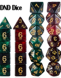 CiaraQ Polyhedral Dice Set (35 Pieces) with Black Pouches, 5 Complete Double-Colors Dice Sets of D4 D6 D8 D10 D% D12 D20 Compatible with Dungeons and Dragons DND RPG MTG Table Games
