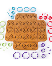 Otrio Wood Strategy-Based Board Game for Adults, Families and Kids Ages 8 & up
