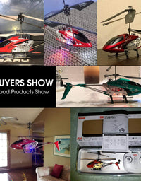 Remote Control Helicopter, S107H-E Aircraft with Altitude Hold, One Key take Off/Landing, 3.5 Channel, Gyro Stabilizer and High &Low Speed, LED Light for Indoor to Fly for Kids and Beginners(Red)
