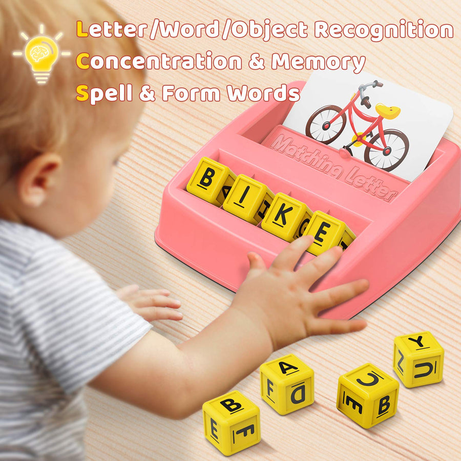 NARRIO Educational Toys for 3 4 5 Year Old Girls Gifts, Matching Letter Spelling Games Learning Toys for Kids Ages 3 4 5, Christmas Birthday Gifts for 3-6 Year Old Girls Toddler Toys Age 2-4