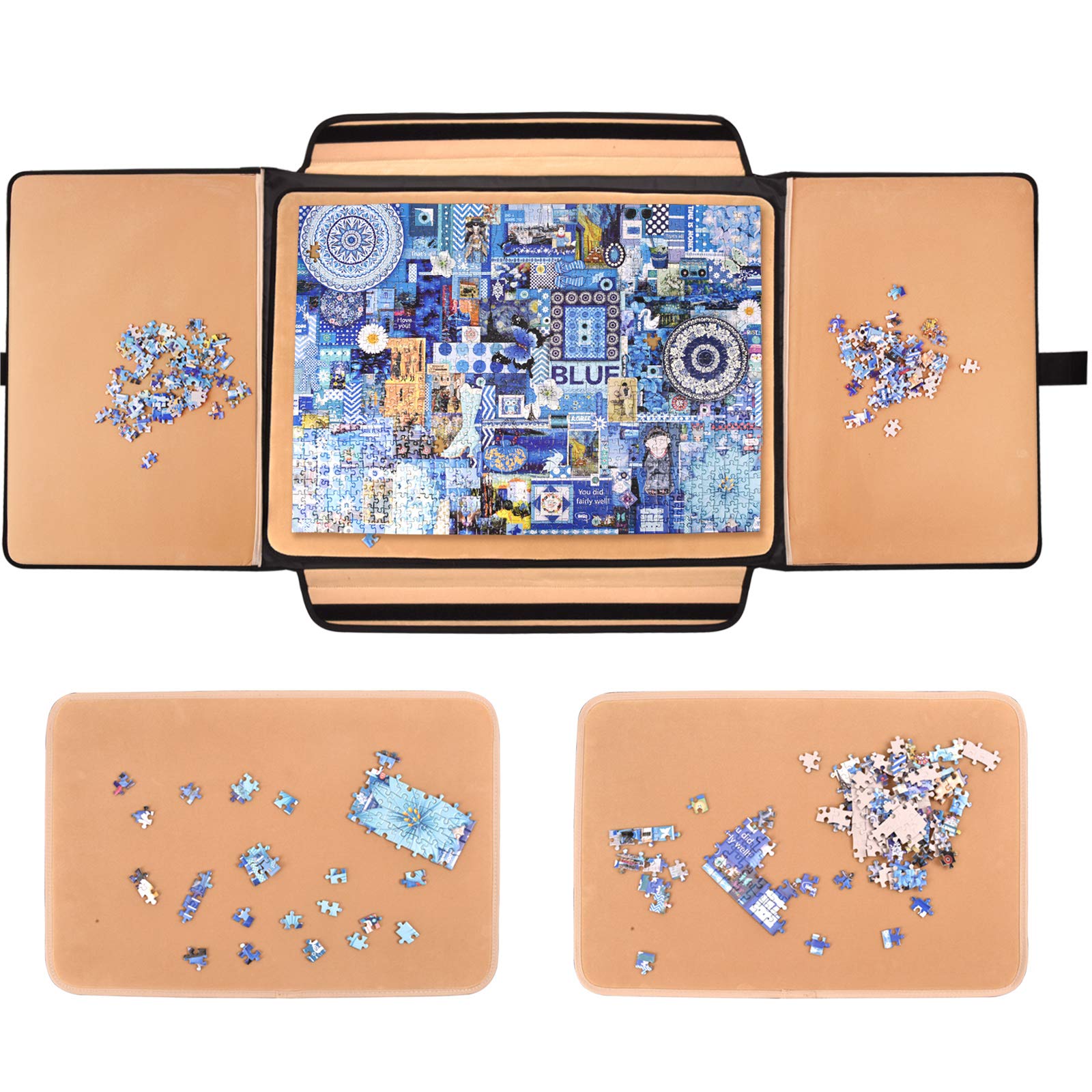 1000 Pieces Jigsaw Puzzle Board Portable, Stowaway Puzzles Board Caddy, Jigsaw Puzzle Case, Puzzle Accessories Puzzle Storage Case Saver, Non-Slip Surface