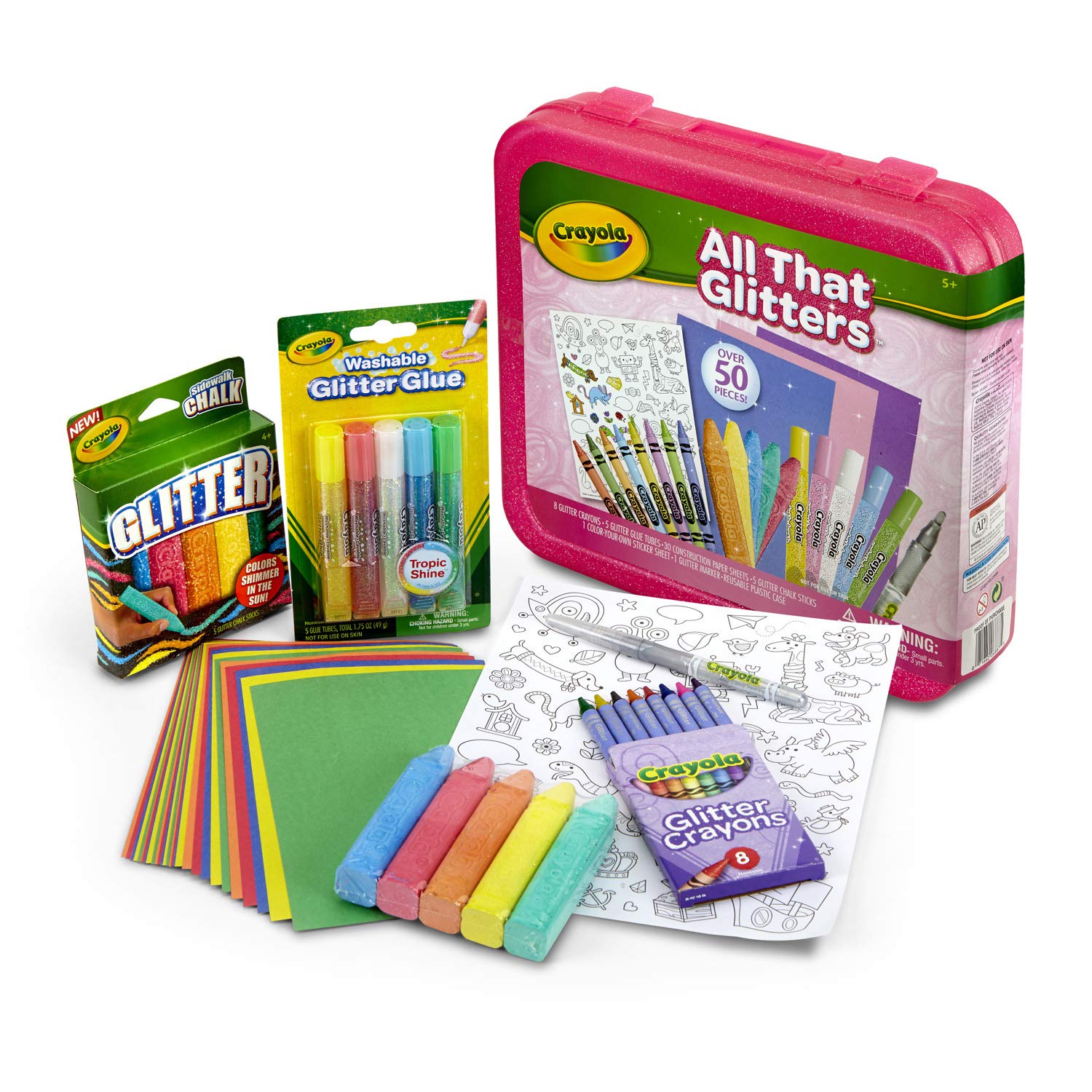 Crayola Ultimate Art Case With Easel, 85 Pieces, Gift For Kids Multicolor, 12 1/4" x 15 3/4" x 2 1/4"