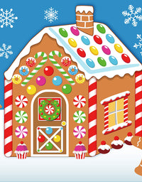 Make-a-Gingerbread House Stickers for Kids - Christmas Party Game/Craft/Activity/Favor/Supplies - 13 Finished Products
