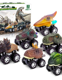 Dinosaur Toys for 3 Year Old Boys, Pull Back Dinosaur Toys for 5 Year Old Boy 6 Pack Set Car Toys for 4 Year Old Boys Christmas Birthday Gifts for Kids 2 3 4 5 6 Year Old Boys Girls
