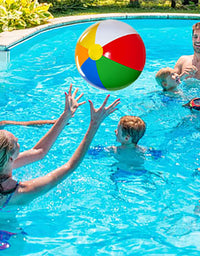 Beach Balls [3 Pack] 20" Inflatable Beach Balls for Kids - Beach Toys for Kids & Toddlers, Pool Games, Summer Outdoor Activity - Classic Rainbow Color by 4E's Novelty
