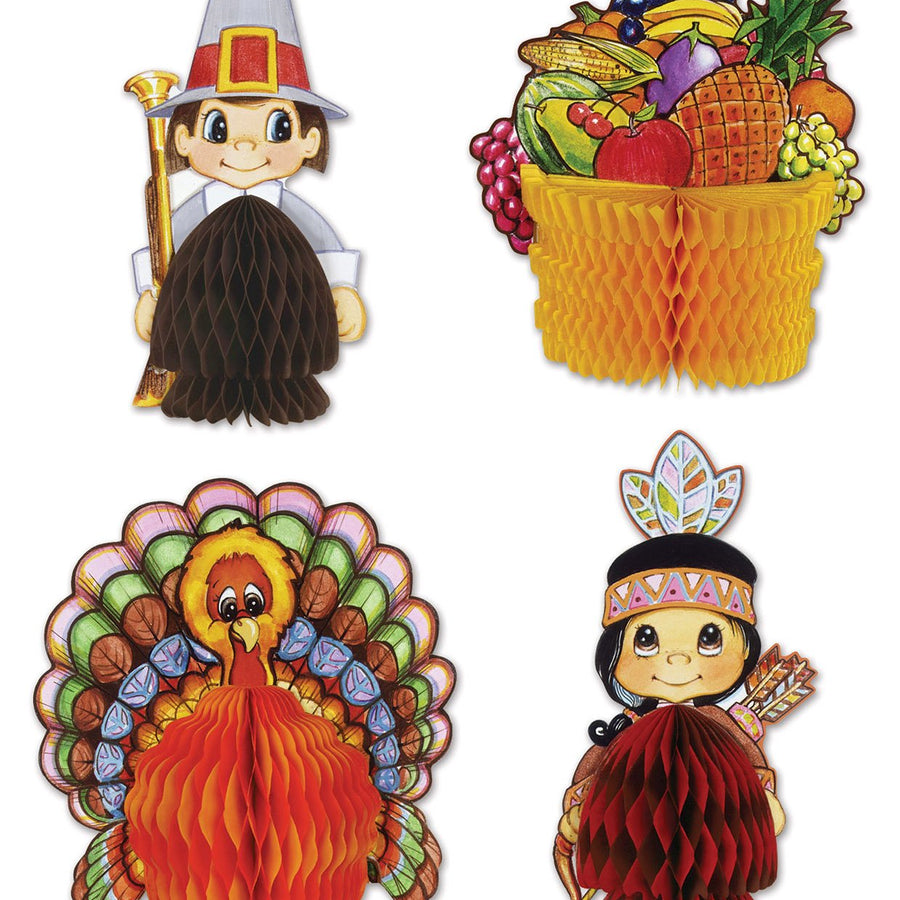 Beistle 4-Pack Decorative Thanksgiving Playmates, 4-Inch-5-Inch