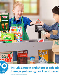 Melissa & Doug Fresh Mart Grocery Store Play Food and Role Play Companion Set (84 pcs)
