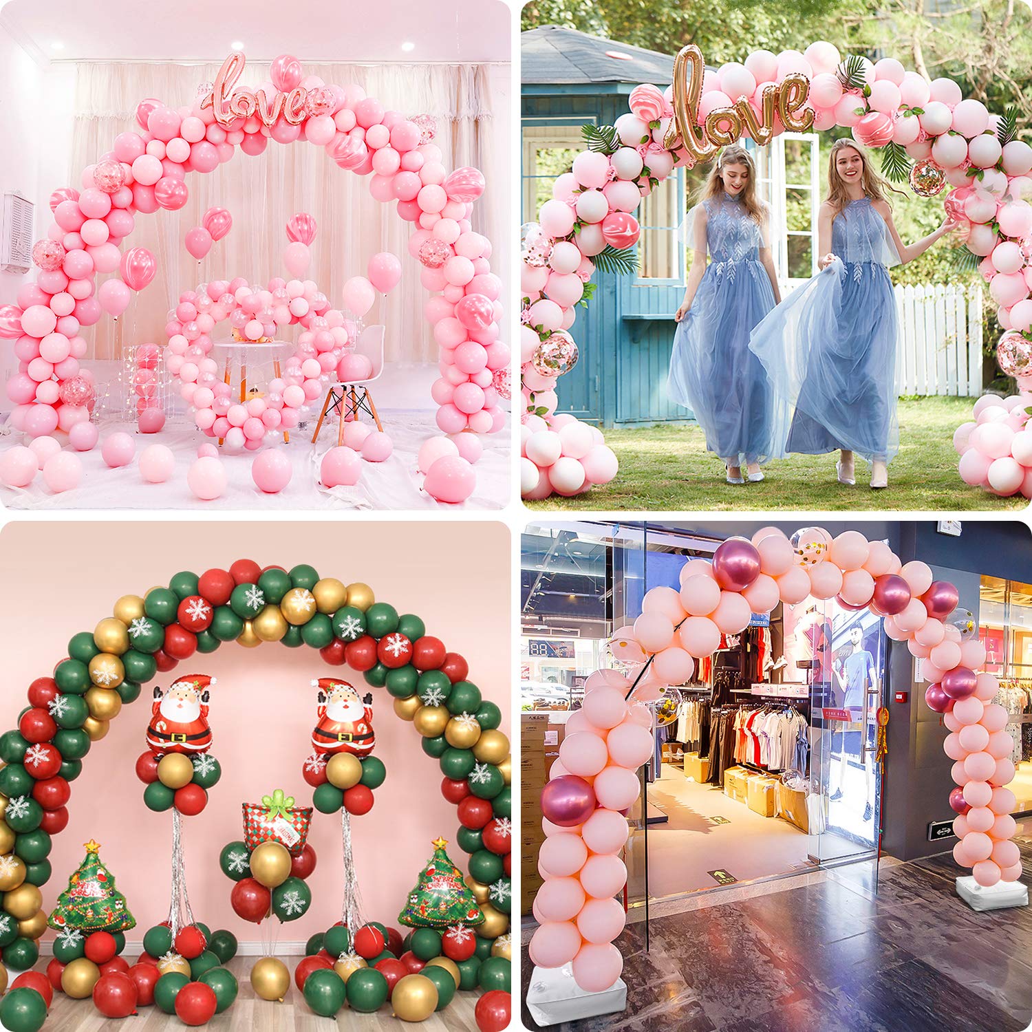 Chamvis Balloon Arch Kit,9FT Tall & 10Ft Wide Adjustable Balloon Arch Stand with Water Fillable Base,50Pcs Balloon Clips,Balloon Pump Knotter Dot Glue-For Wedding Baby Shower Birthday Party Supplies Decorations