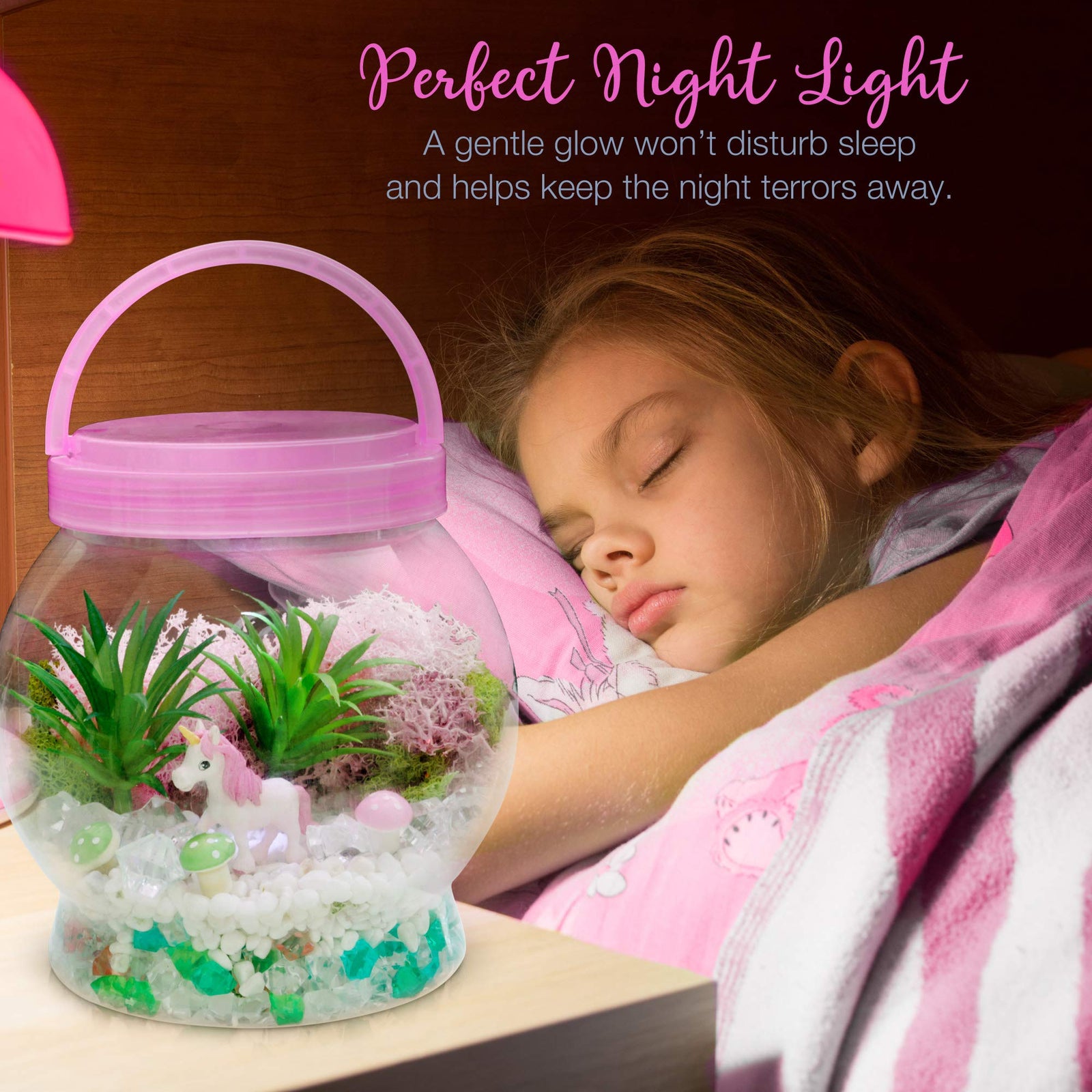 DIY Light up Unicorn Terrarium Kit for Kids with LED Light - Create Your Own Magical Mini Plant Garden in a Jar - Unicorn Gifts For Girls - Crafts, Kits, Unicorn Stuff, Bedroom Decor