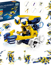 STEM Solar Project Toys 11-in-1, 231 Pieces Solar and Cell Powered 2 in 1, Educational DIY Assembly Kit Science Building Set Gifts for Kids Aged 8+

