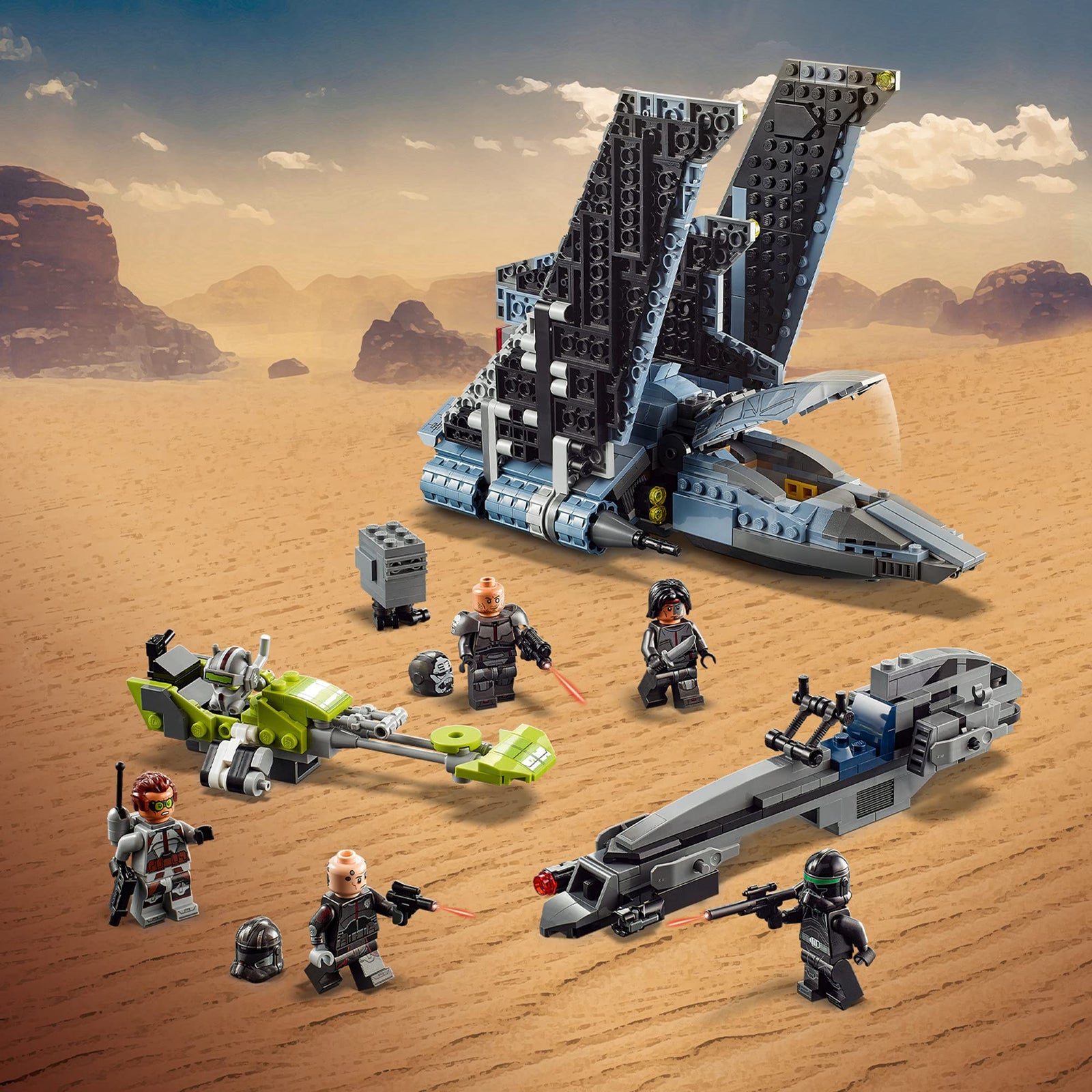 LEGO Star Wars The Bad Batch Attack Shuttle 75314 Awesome Toy with 2 Speeders Minifigures of Bad Batch Clones (969 Pieces)