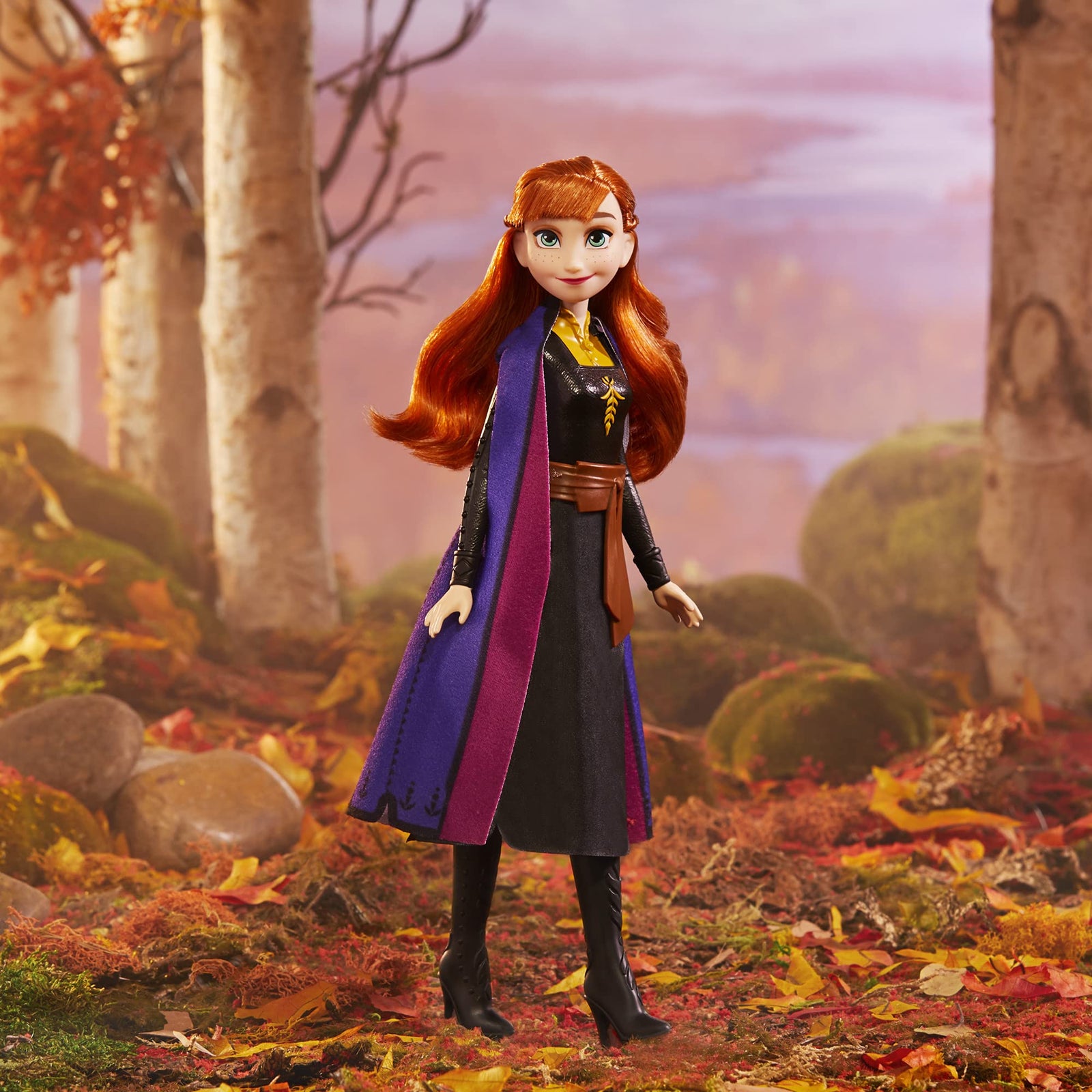 Disney Frozen 2 Frozen Shimmer Anna Fashion Doll, Skirt, Shoes, and Long Red Hair, Toy for Kids 3 Years Old and Up