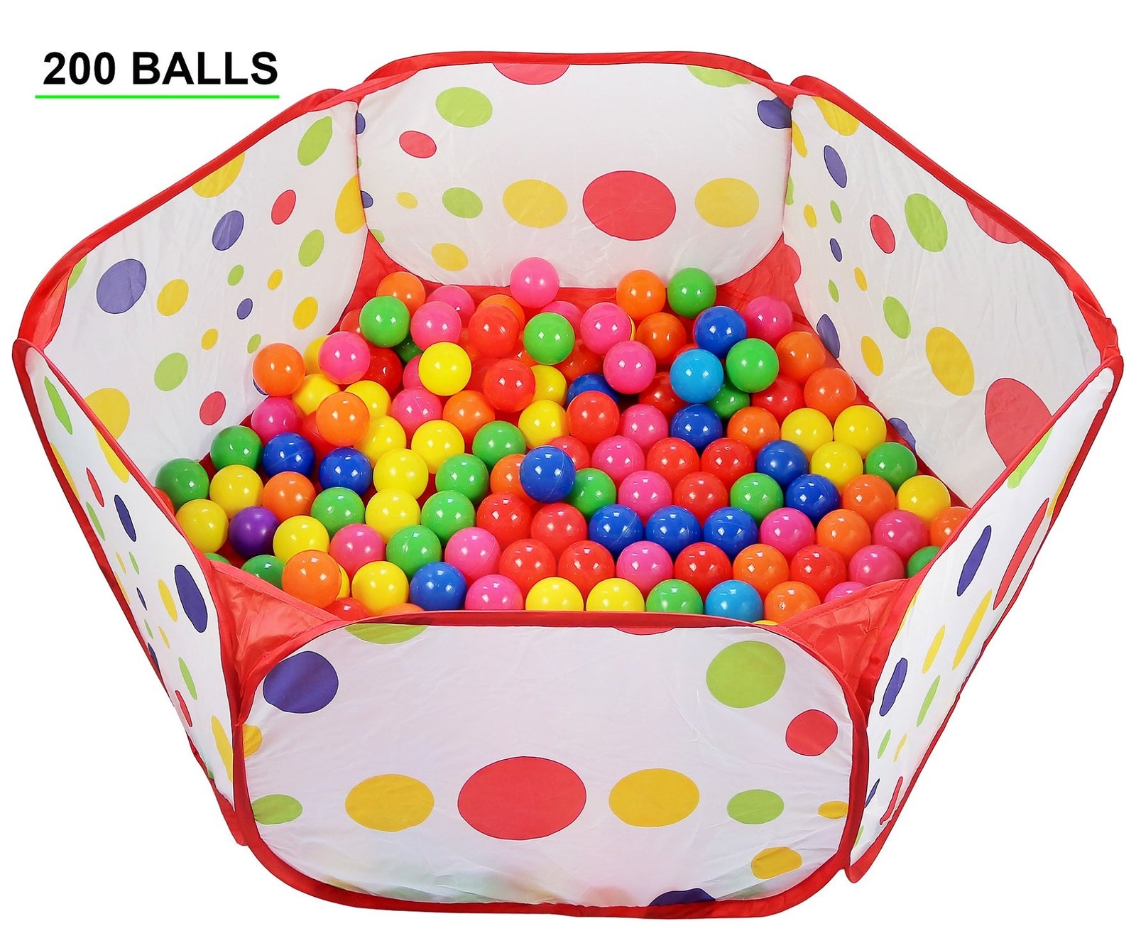 Plastic Ball Pit Balls for Toddlers, Click N' Play Ball Pit Balls 200 Pack, Phthalate and BPA Free, Includes a Reusable Storage Bag with Zipper, Gifts for Toddlers and Kids