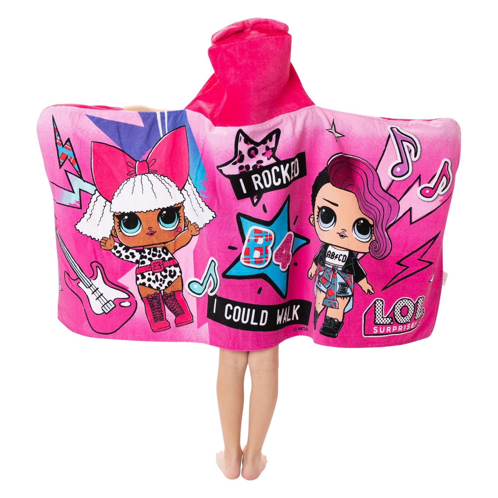 L.O.L. Surprise! Soft Cotton Hooded Bath Towel Wrap 24” x 50” Pink
