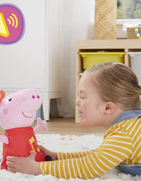 Hasbro Peppa Pig Oink-Along Songs Peppa Singing Plush Doll with Sparkly Red Dress and Bow, Sings 3 Songs Inspired by The TV Series, Ages 3 and up
