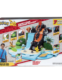 Pokemon Carry ‘N’ Go Volcano Playset with 4 Included 2-inch, Pikachu, Charmander, Bulbasaur, and Squirtle! Bring Everywhere - Playsets for Kids Fans
