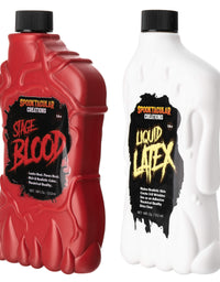 Spooktacular Creations 18 oz Liquid Latex & 18 oz Halloween Vampire Blood Bottle Fake Blood for Halloween Costume, Zombie, Vampire and Monster Makeup & Dress Up
