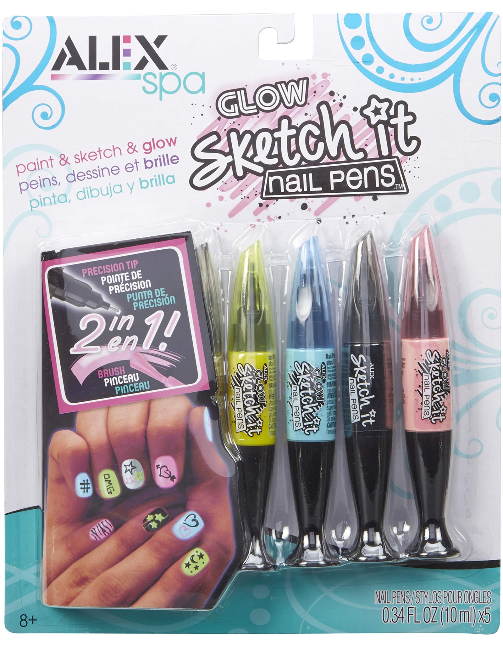 Alex Spa Glow Sketch It Nail Pens Girls Fashion Activity